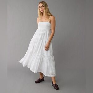 AE Smocked Tiered Babydoll Midi Dress